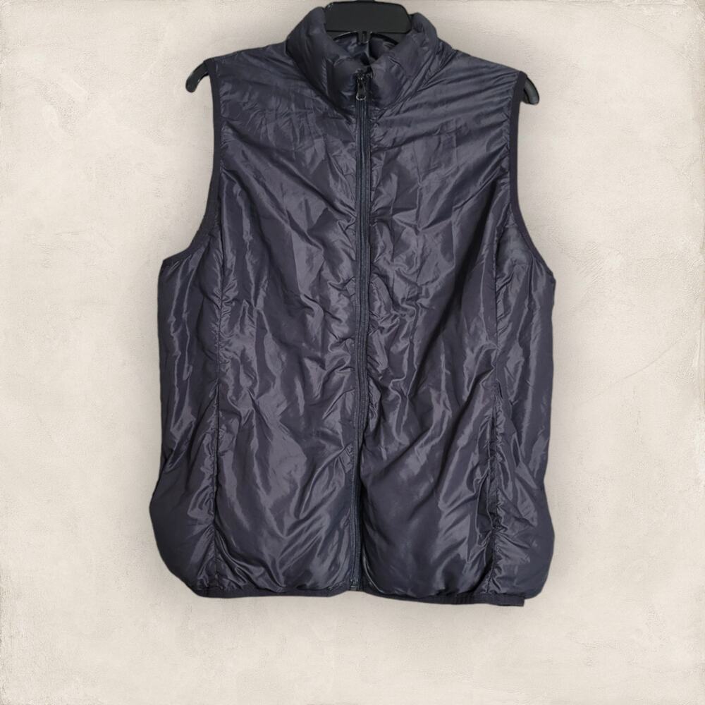 Tangerine Black Puffer Vest Full Zip Down Jacket Size Large